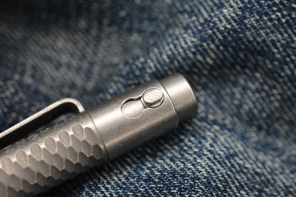 RARE Nottingham Tactical G2 Double Lock - Carved, Blasted & Tumbled Titanium Pen
