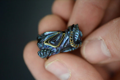 RARE++ Dmitry Streltsov “Alien” Bead - Cobalt 100% Handmade Ref Starlingear