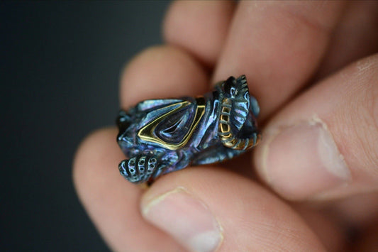 RARE++ Dmitry Streltsov “Alien” Bead - Cobalt 100% Handmade Ref Starlingear