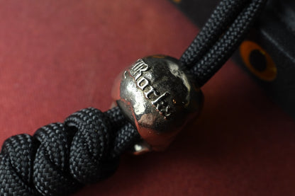 RARE Borka Custom White Brass Skull Bead - Engraved