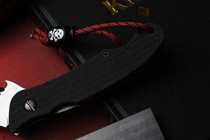 RARE Emerson Knives x Sneakreaper Super Elvia - Black G10 / 154CM SW Stamped
