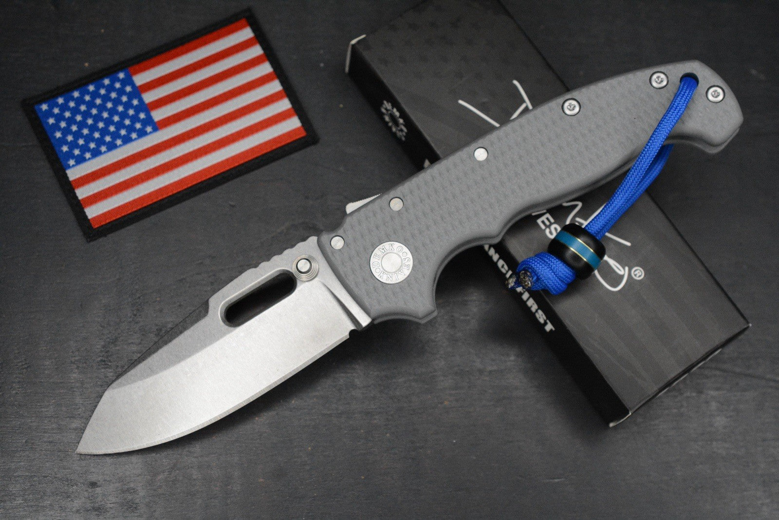 NEW Demko AD20 Whale Shark Thumb Slot MagnaCut Textured Grey G10