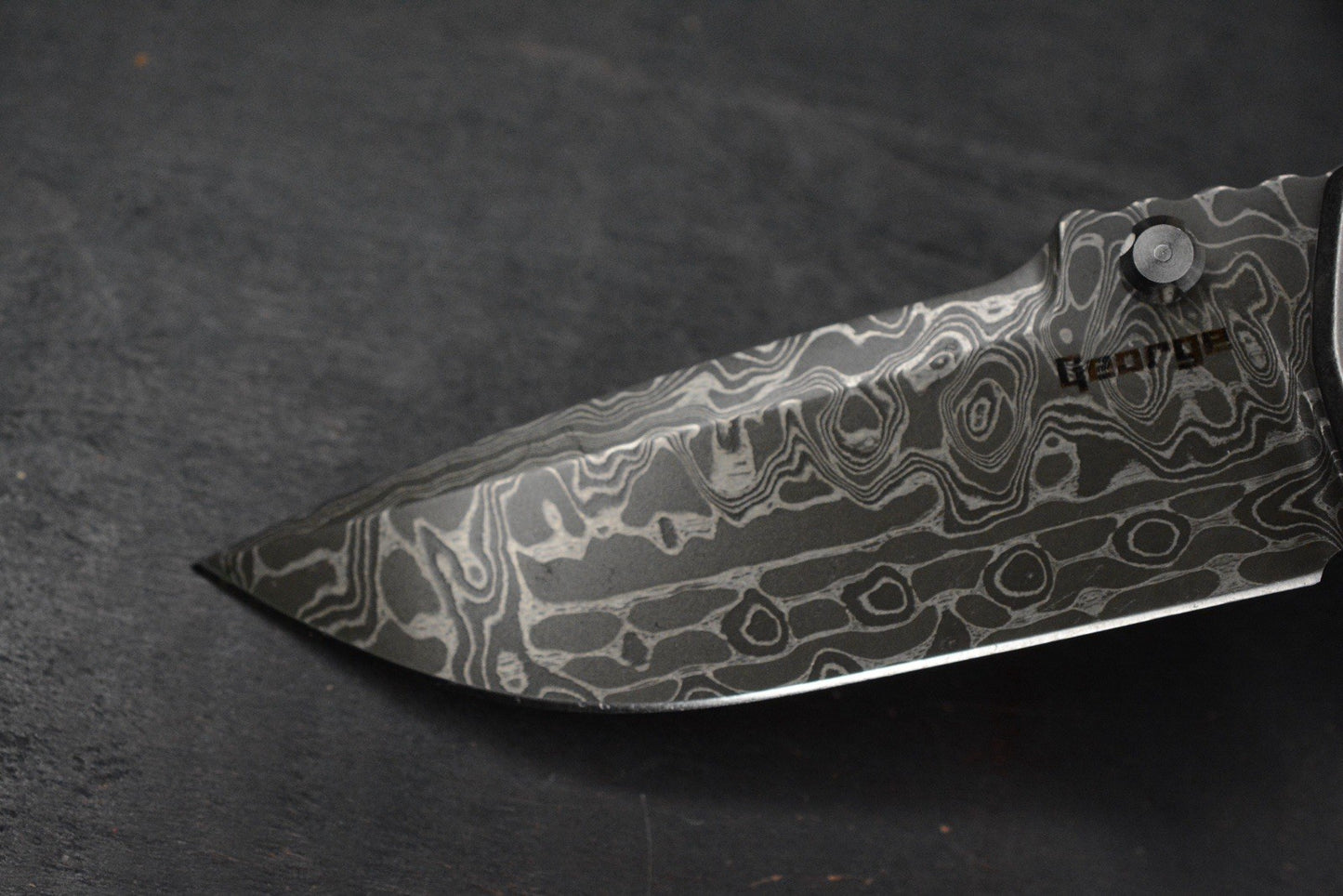 RARE Les George Morph VECP - Chad Nichols Intrepid Damascus Blade / Ti Scale
