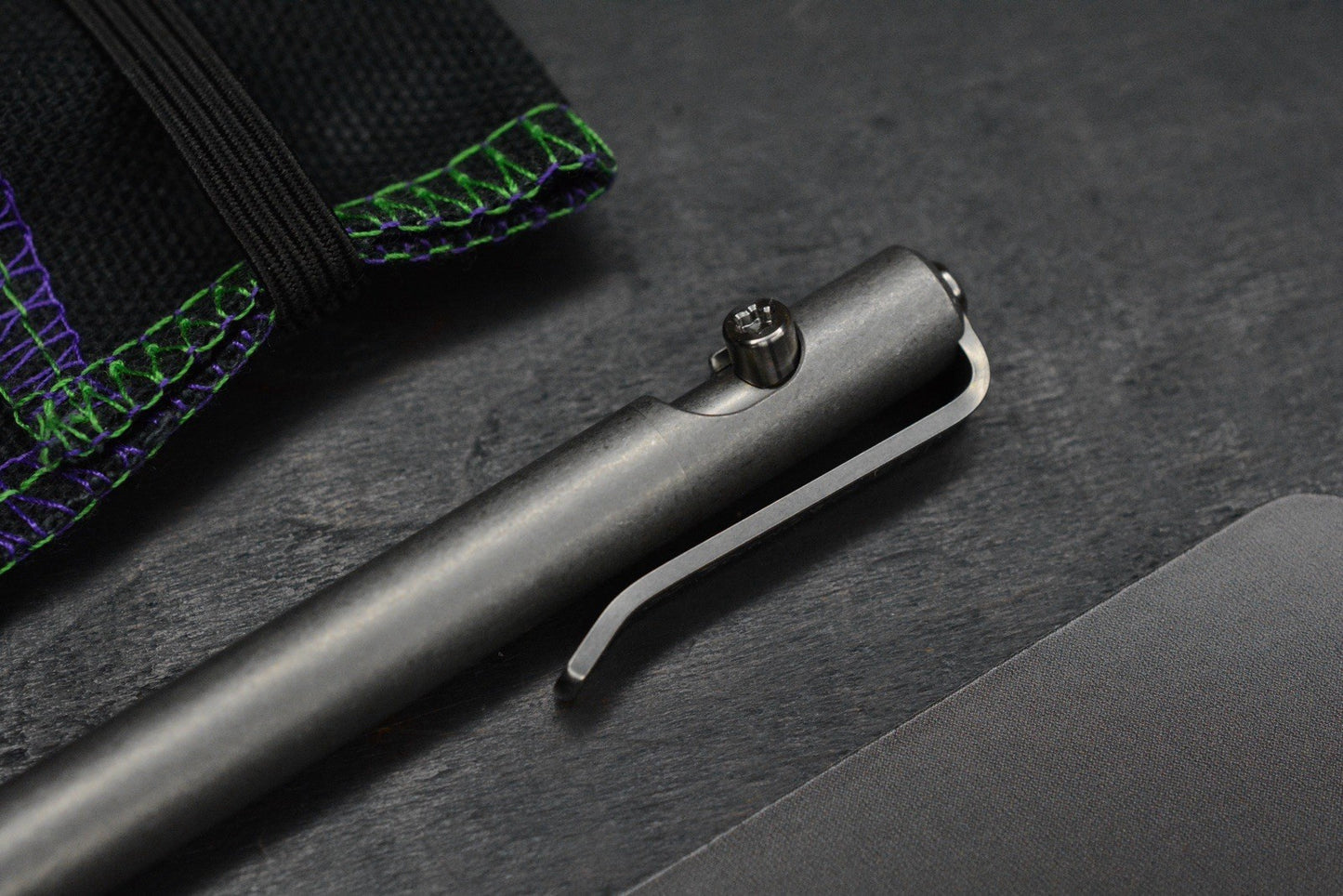NEW Oz Machine Co Little John Ti Pen - Grey Washed Body / Dark Blasted Grips