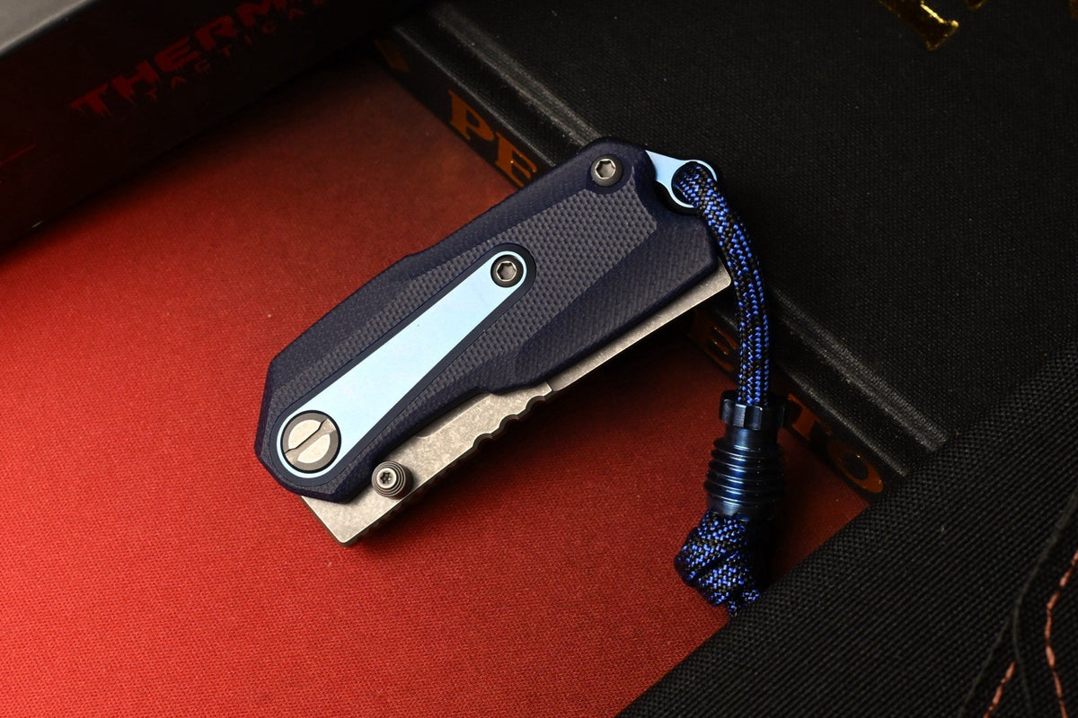 NEW Thermal Tactical Ambient - Navy Blue G10 / Stonewashed M390 w/ Radiator Bead
