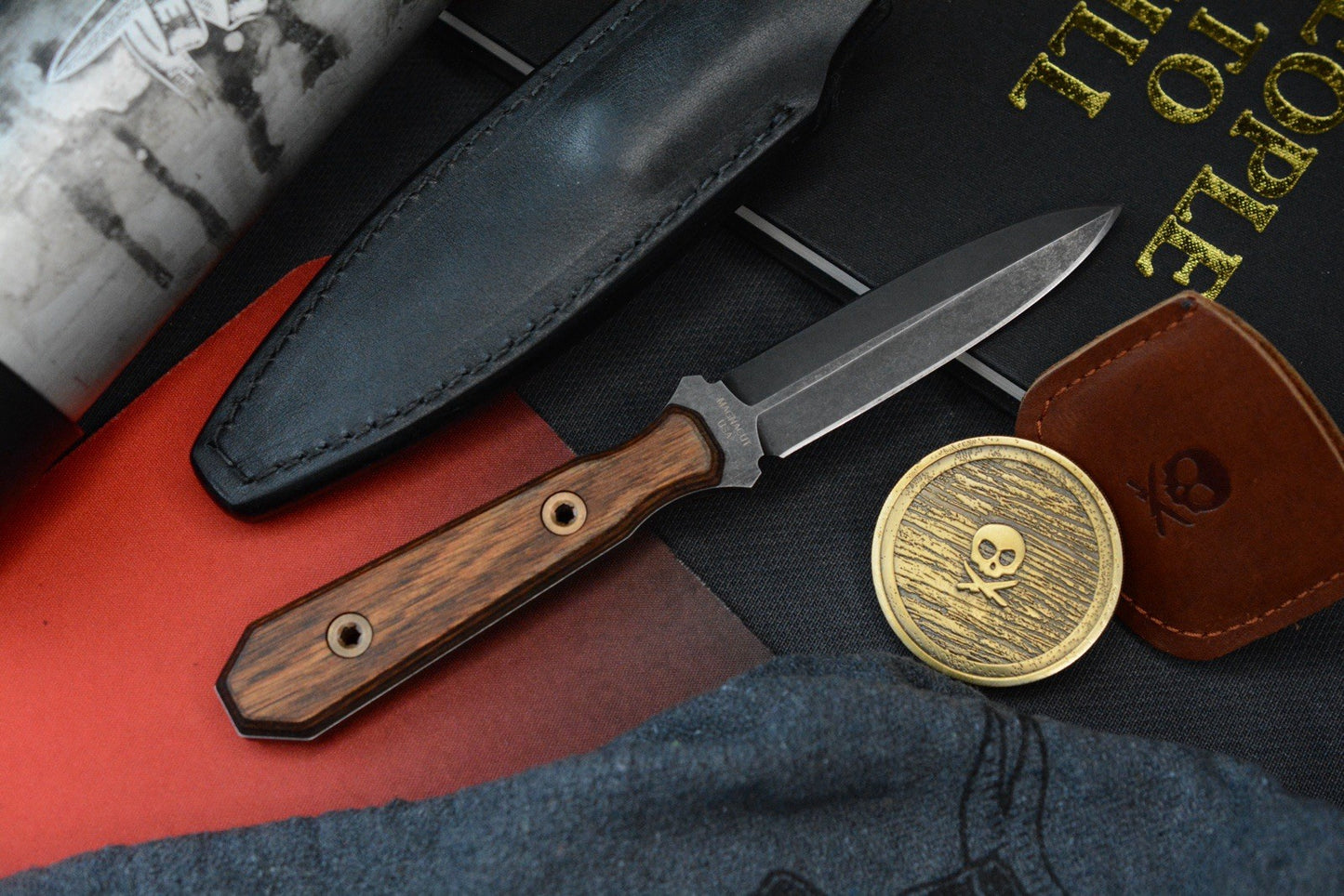 NEW Pete’s Pirate Life Custom Fixed Blade - Darkened Magnacut / Walnut Handles