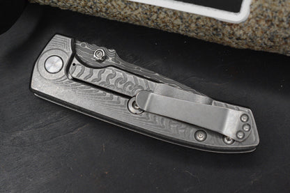 RARE Les George Morph VECP - Chad Nichols Intrepid Damascus Blade / Ti Scale