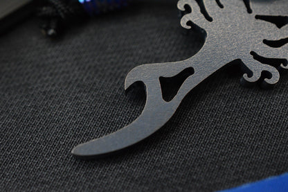 NEW Monkey Edge X Dmitry Streltsov Bottle Opener Octopus Ti Blue Damascus
