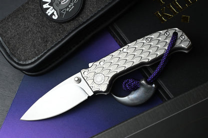 RARE Demko AD20 CXT Shark Lock Dragon Scale Ti / CPM3V Barong w/Dragon Claw Bead