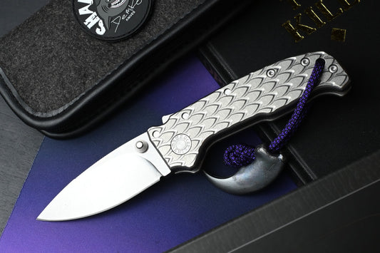 RARE Demko AD20 CXT Shark Lock Dragon Scale Ti / CPM3V Barong w/Dragon Claw Bead