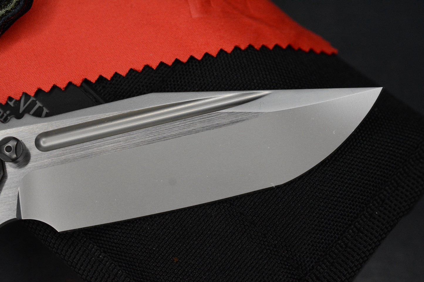 RARE Custom Knife Factory Rassenti SNAFU 4.0 CF Inlay 3.9” M398 Integral Hdle