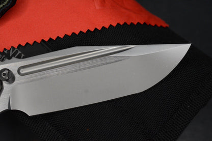 RARE Custom Knife Factory Rassenti SNAFU 4.0 CF Inlay 3.9” M398 Integral Hdle