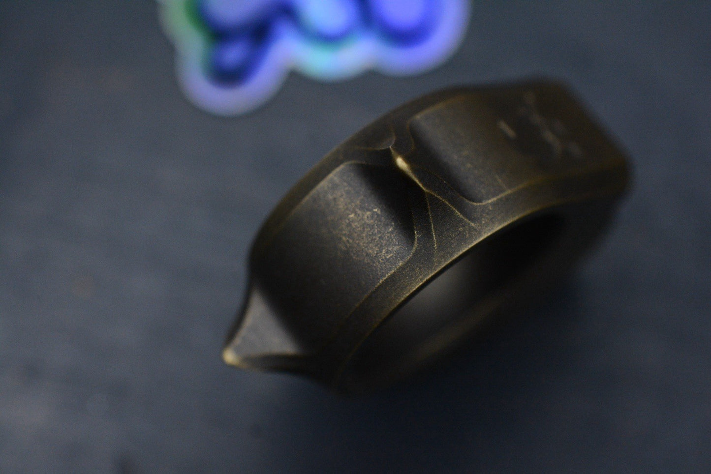 NEW Delicious Fist “Ghost” Patina Brass Raven & Tombstone Logo Paperweight