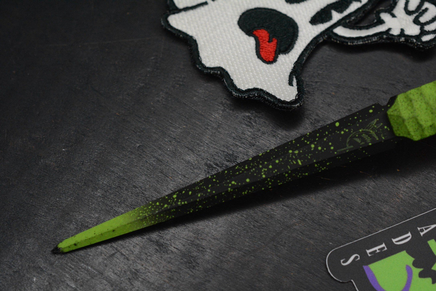 RARE Half Face Cardiac Spike Halloween SE Toxic Green w/Skull & PDW Patch