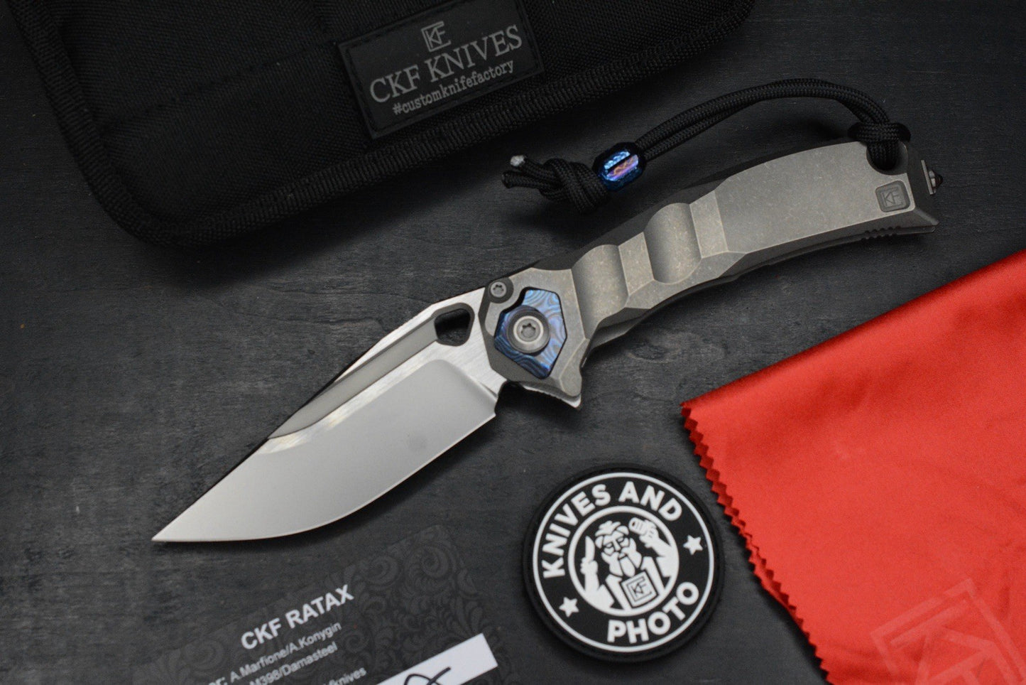 NEW Custom Knife Factory x Marfione Ratax Integral Ti/ M398 / Timascus Pivot