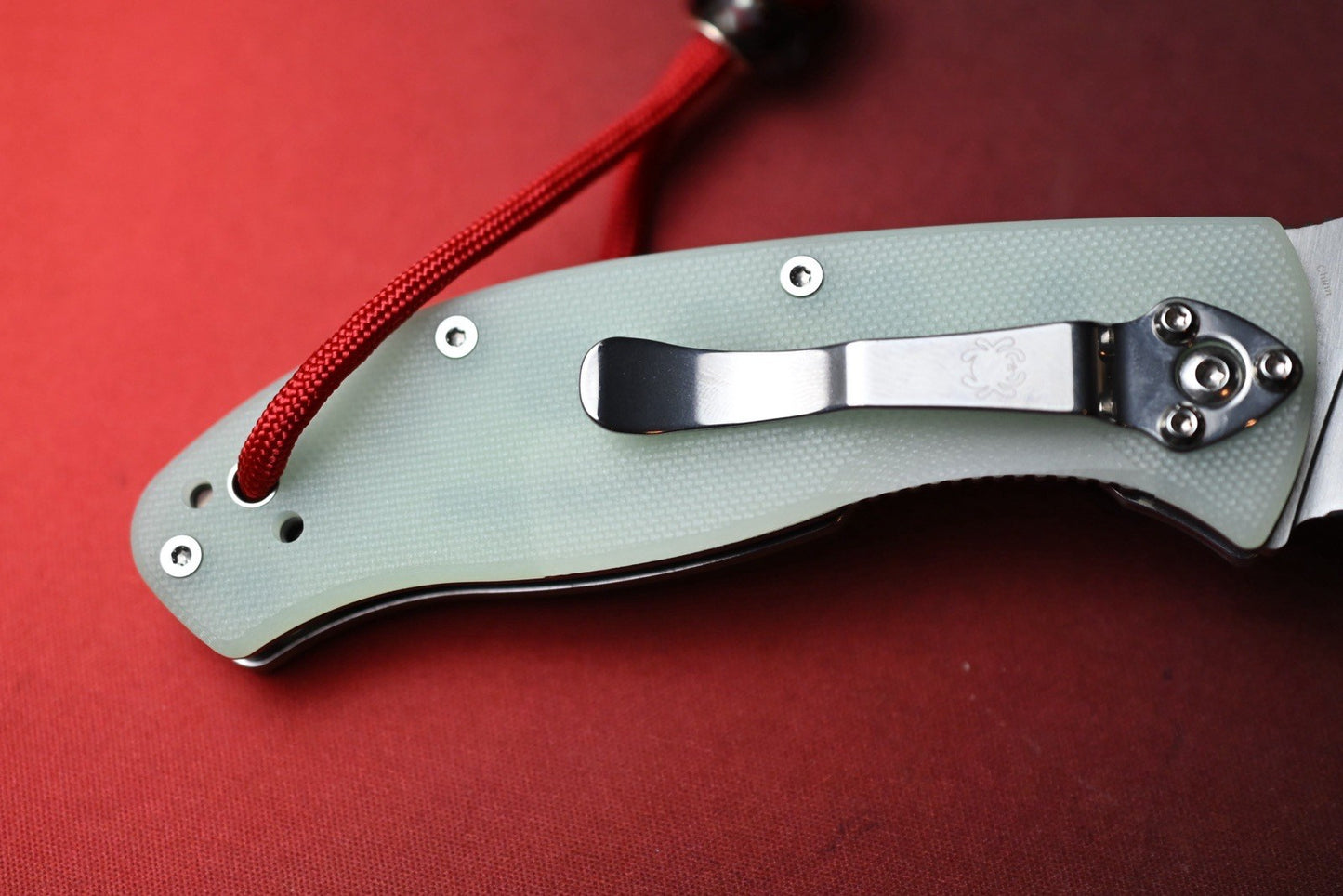 RARE Spyderco Tenacious Tanto - Jade Natural G10 / 8CR13 Stainless w/ TKW Bead