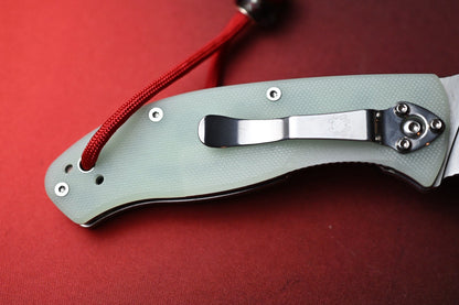 RARE Spyderco Tenacious Tanto - Jade Natural G10 / 8CR13 Stainless w/ TKW Bead