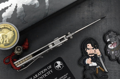 RARE Microtech MSI MINI - Ti Frag Handle/ Brz Accents w/John Wick Pack & CH Bead