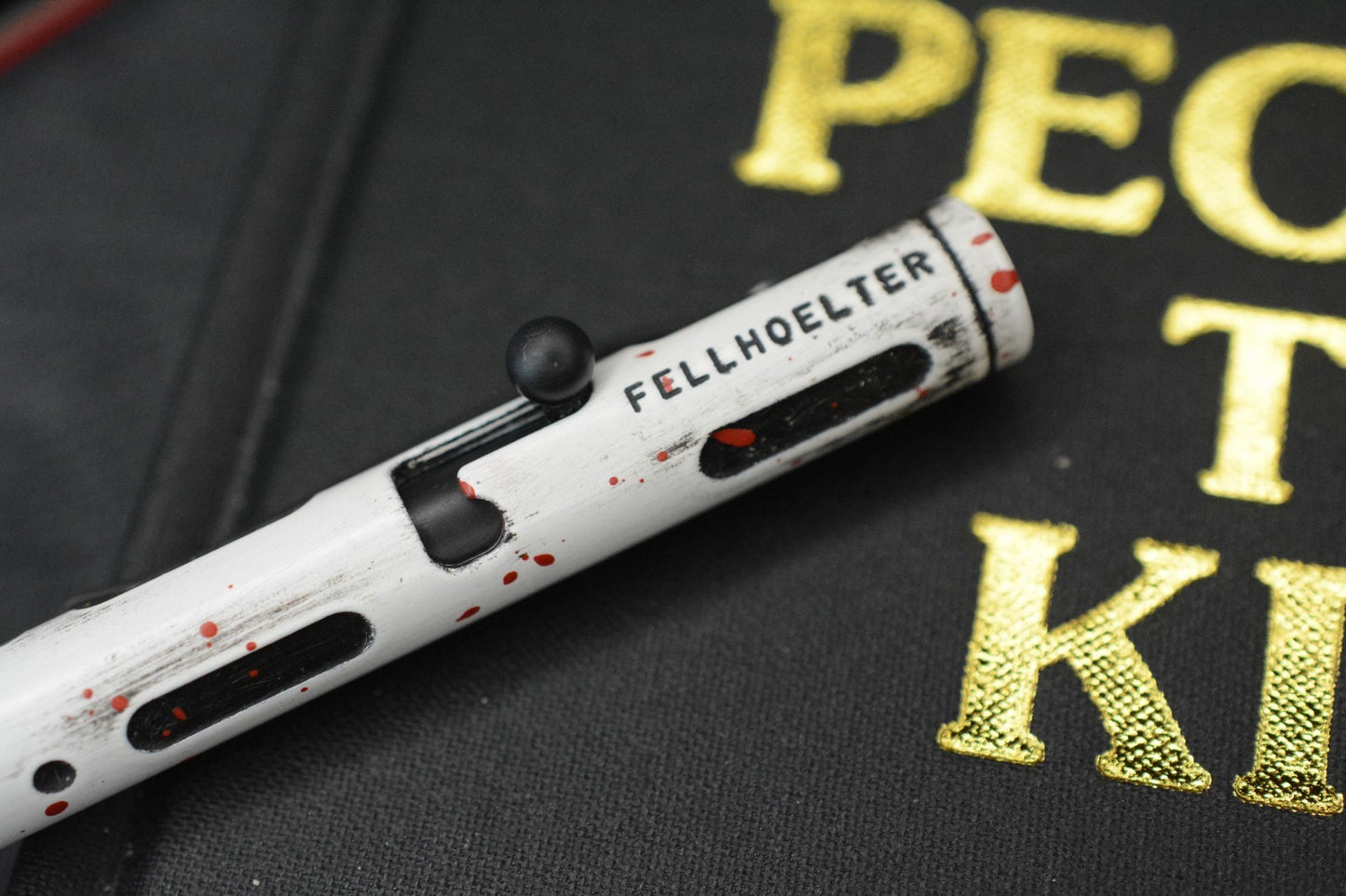 RARE Custom Fellhoelter TiBolt Pen - 5.5” Ti Engraved Stormtrooper White/ Red