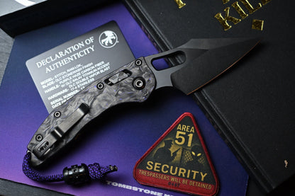 NEW Microtech Marfione Selects Stitch - Purple Haze CF / DLC w/ Zirc Bead
