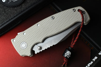 NEW Demko AD20 XXX Shark Lock - Tan G10 / CPM3V Stud Only w/ Poison Bead