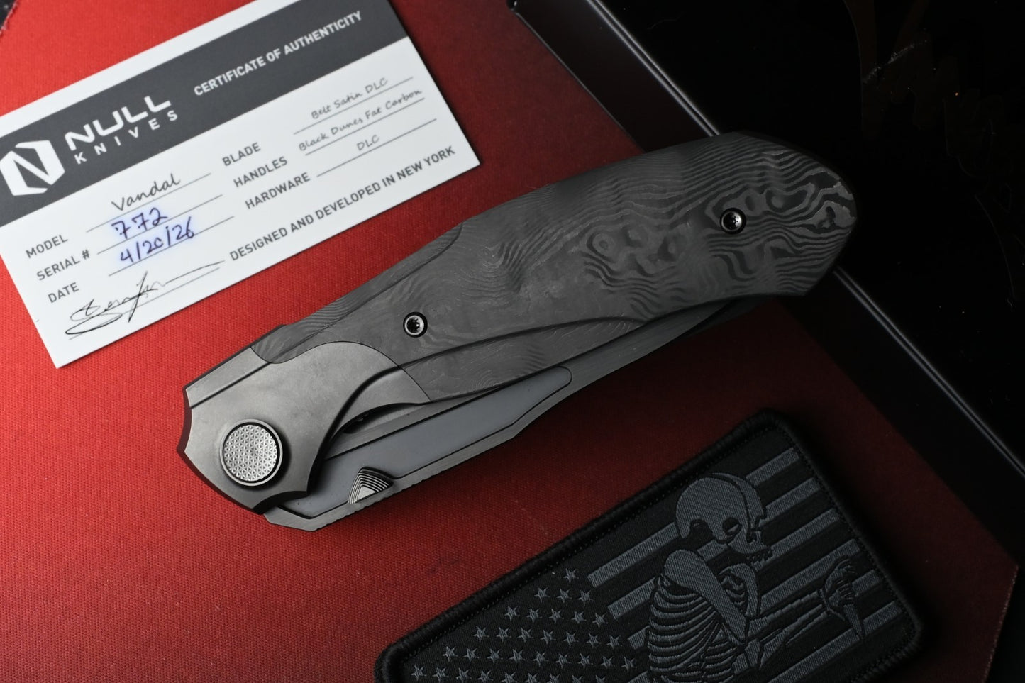 RARE Null Vandal Black DLC Dunes / Belt Satin Vanax Blade w/ Sneakreaper Patch