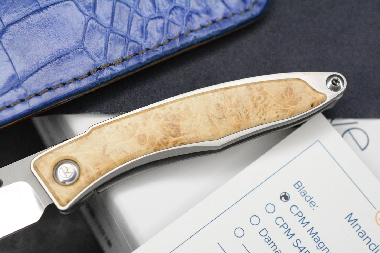 NEW Chris Reeve Knives Mnandi Box Elder Inlays/DP Magnacut w/ Gator Sheath & COA