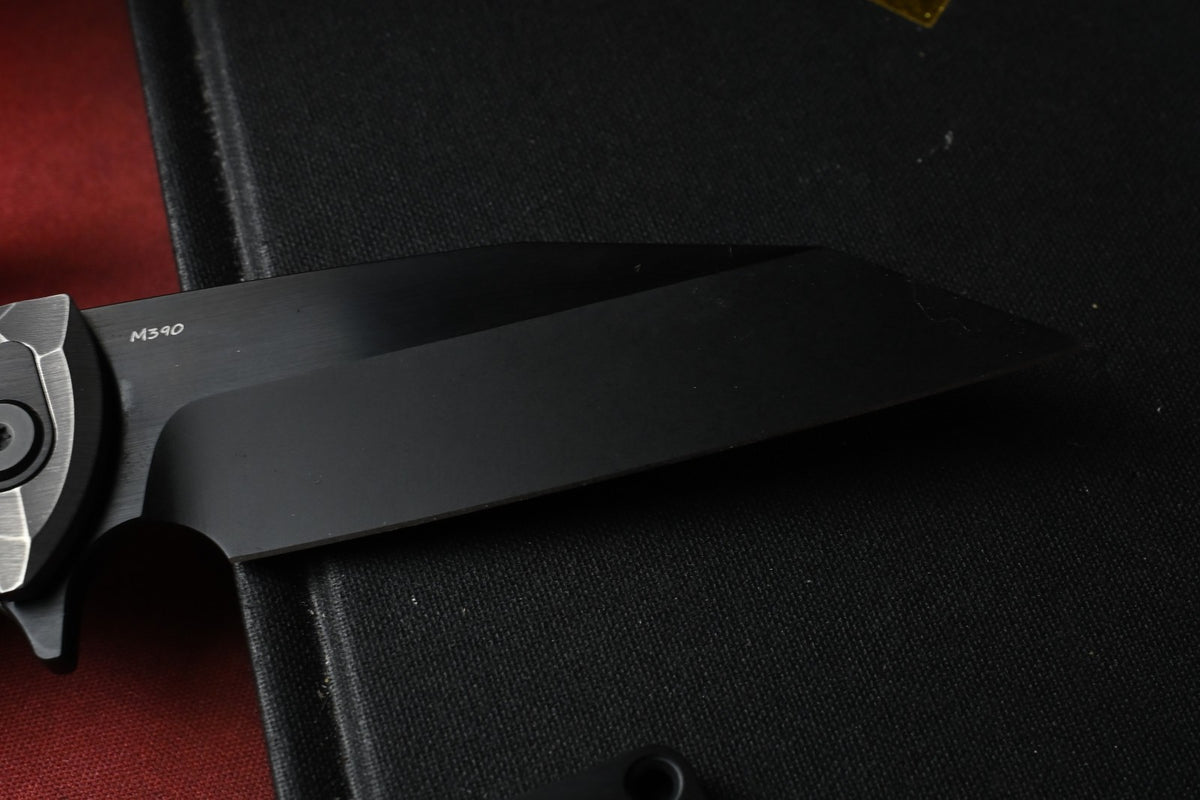 NEW CHAVES Knives Red Label Sangre Street - Black PVD M390 / Rocked Ti Handles