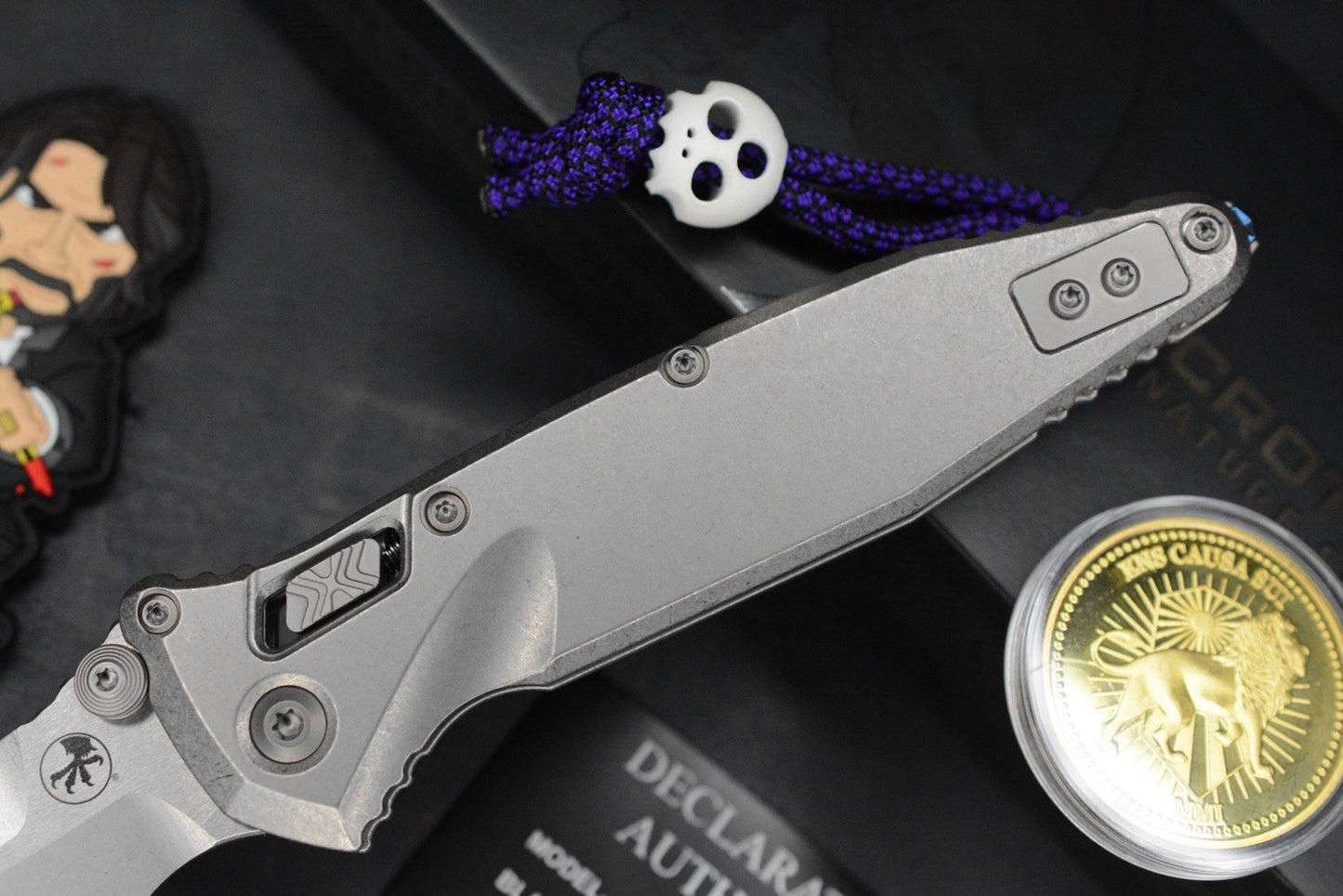 NEW Microtech Socom Elite Bar Lock Slab Side Ti Spearpoint w/ John Wick Pack