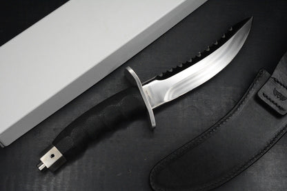 RARE+ Al Mar Knives Seki Japan Warrior Satin Blade /Rubber Hdle w/Leather Sheath