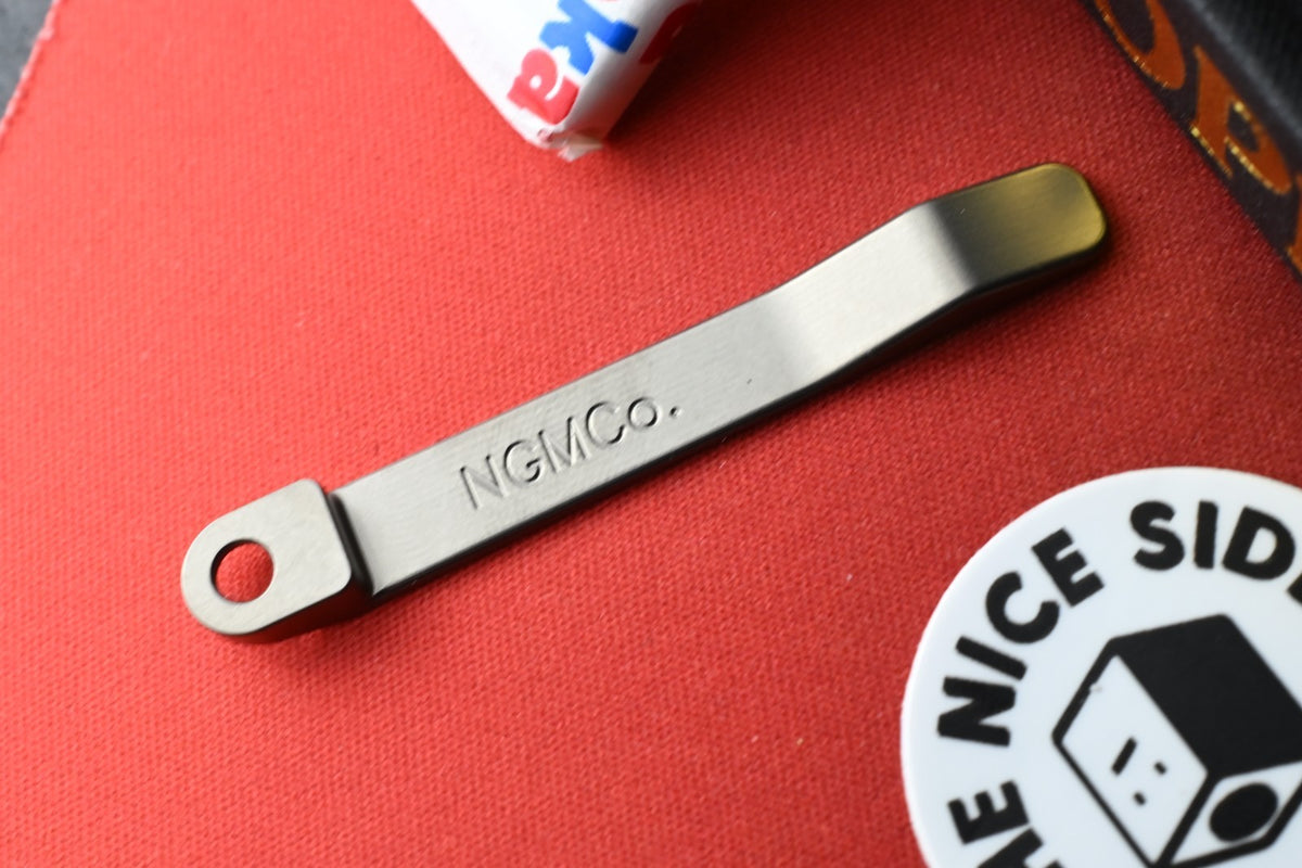 NEW Nice Guy Machine Co - Pocket Clip For Mick Striders - Glass Blasted Titanium