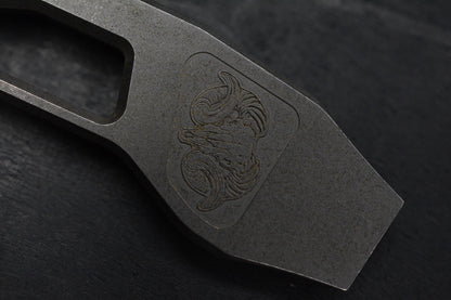 CUSTOM Arevalo Pry Bar - Brushed & Satin Finish Titanium w/TWK Curator Re Playge