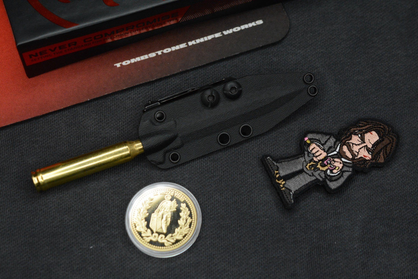 RARE Microtech Brass Bullet DE Desk Dagger USA MADE w/ John Wick Pack