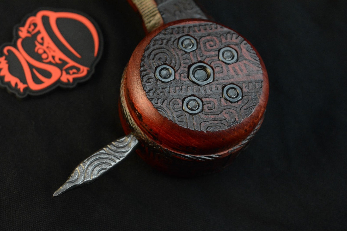 RARE RMJ Tactical Gold Forge Point Ball Head Valhalla War Club - Engraved Spike