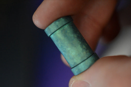 RARE++ Collin’s Trace “The End” XL Green Crystalized Ti Bead
