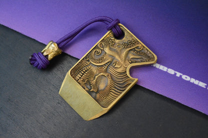 RARE “Fatboy Creations” Kraken Skull Brass Pry Bar USA Made Handmade Re NGMCo