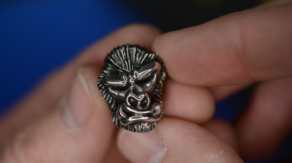 RARE Starlingear Customs .925 Sterling “Angry Silverback Gorilla S2 Bead