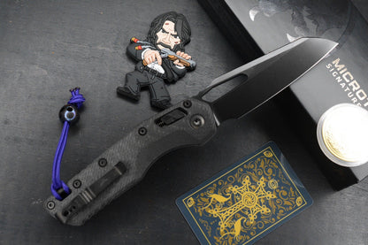 NEW Microtech MSI RAM-LOK Carbon Fiber SHADOW Black DLC w/ John Wick Pack & Bead