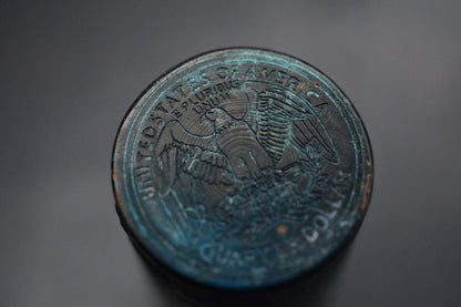 RARE CUSTOM Roll Of Quarters - Brass Patina Paperweight 4FK Re Playge Microtech