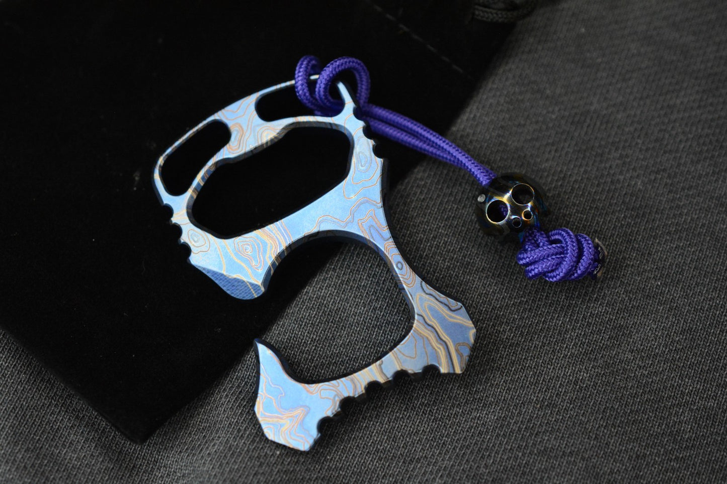 NEW Triple Aught Design Rook TAD Edition SW Blue Ti Bottle Opener w/ Bead