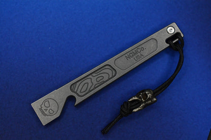 NEW Nice Guy Machine Co x Triple Aught - Side Piece TAD Ed Mean Skull Ti Pry