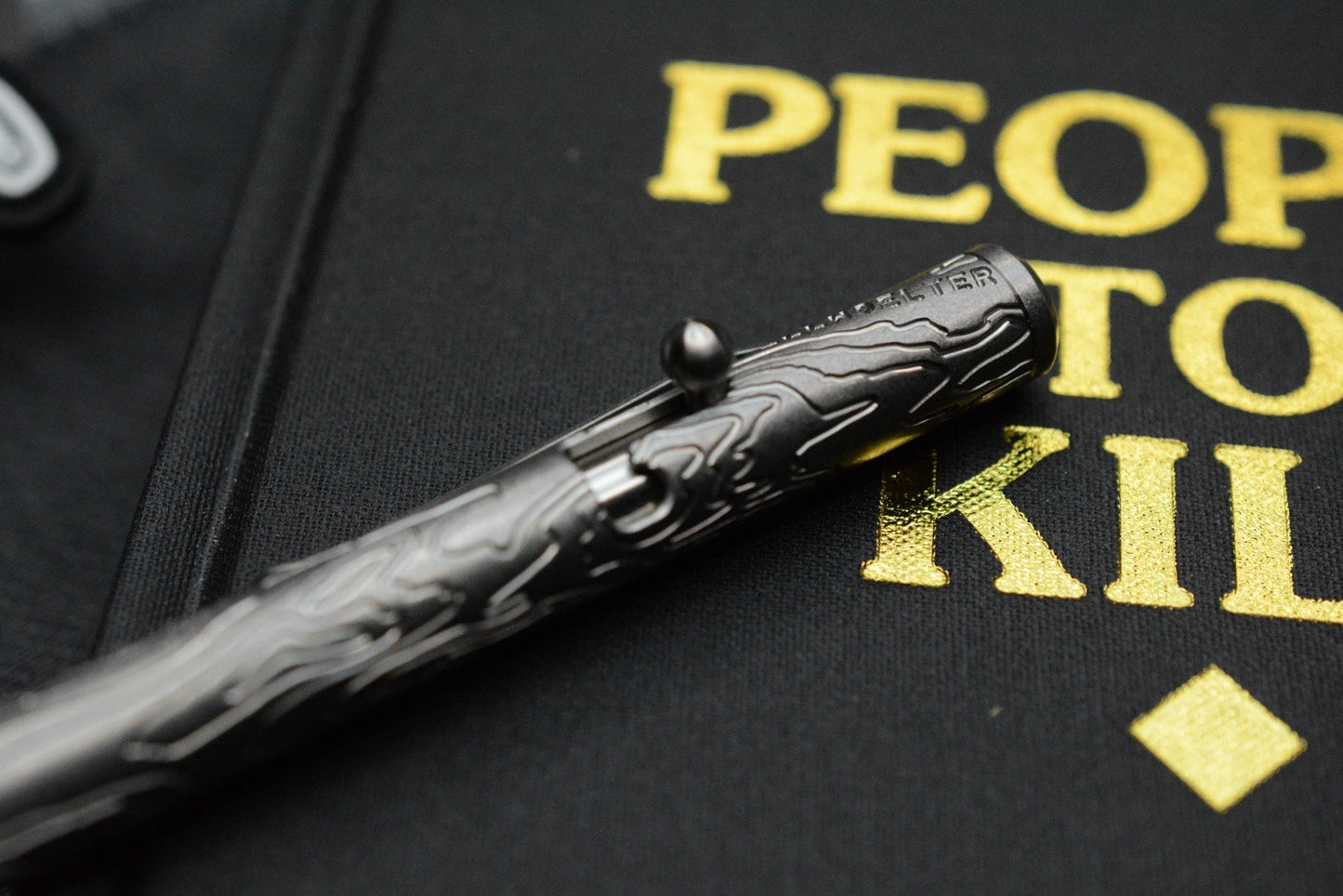 NEW Triple Aught Design x Fellhoelter TiBolt Pen - Mean Skull w/ TAD Patch