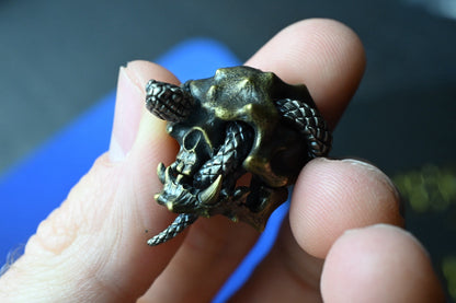 RARE Custom Knife Factory Snake Skull - Hi Detail Custom Brass Bead