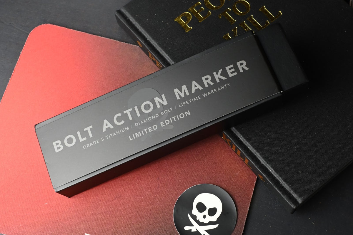 NEW Pete’s Pirate Life Bolt Action Marker - Black Ti w/ .25 Carat Diamond Insert