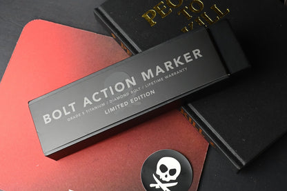 NEW Pete’s Pirate Life Bolt Action Marker - Black Ti w/ .25 Carat Diamond Insert