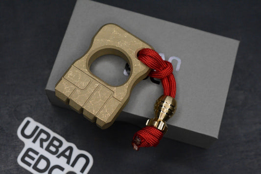 NEW Urban EDC x Cad Lab Fist Bump Bottle Opener Dark washed Brass w/Rocket Bead