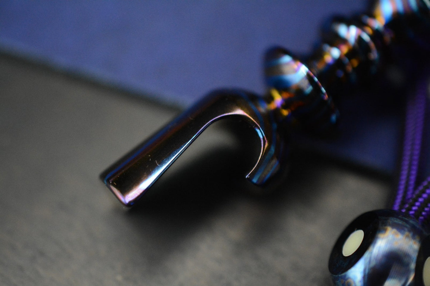 CUSTOM Royal Creations Bottle Opener Pry - Full Mokuti w/ GITD Timascus Bead