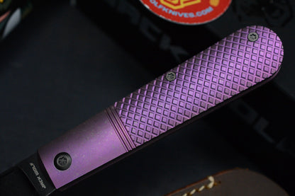 NEW Jack Wolf Big Bro Jack - Purple Titanium Cross Hatch w/ Leather Pouch EXC