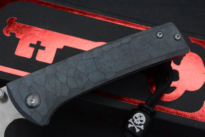 CUSTOM Chaves Scapegoat Street Half Rocked Ti- Green SW/ M390 w/ Brass Bead