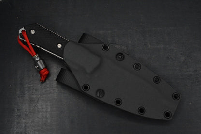 CUSTOM Burnley Kihoku Fixed Blade Black Micarta/AEBL Blade w/ Rare Poison Bead